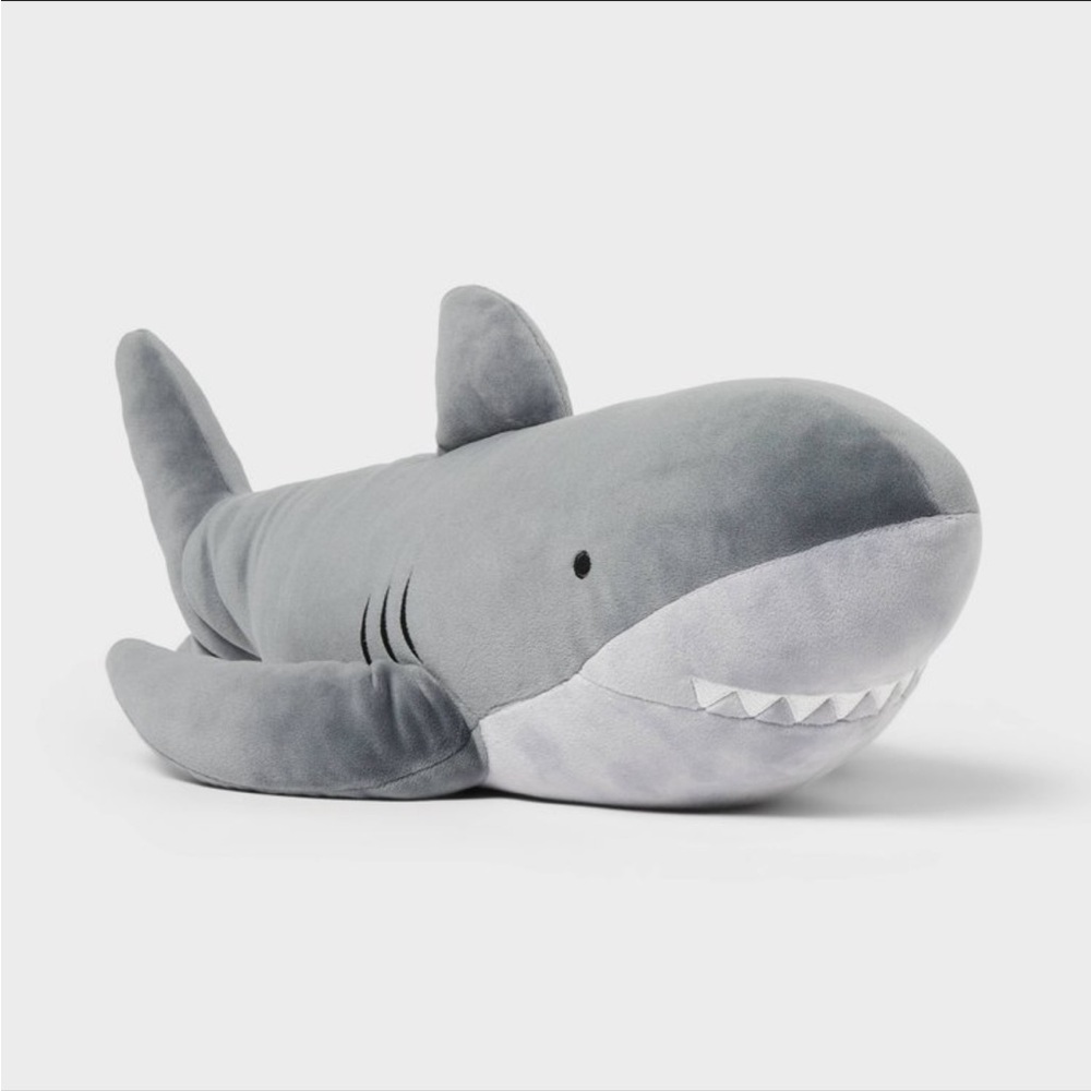 Shark Weighted Plush Kids’ Throw Pillow Gray - Pillowfort